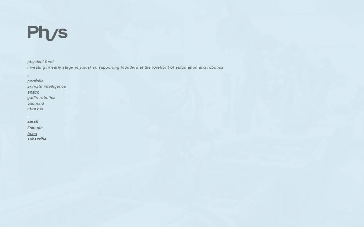 Physical Fund website preview