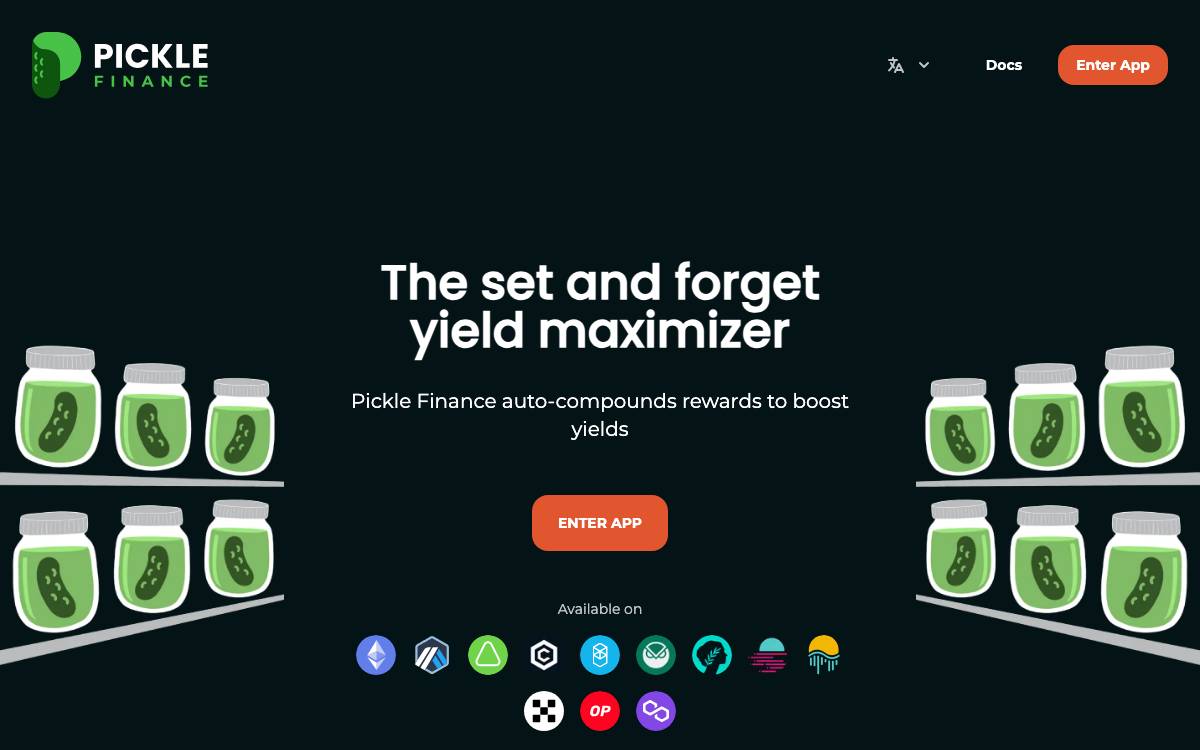 Pickle Finance website preview