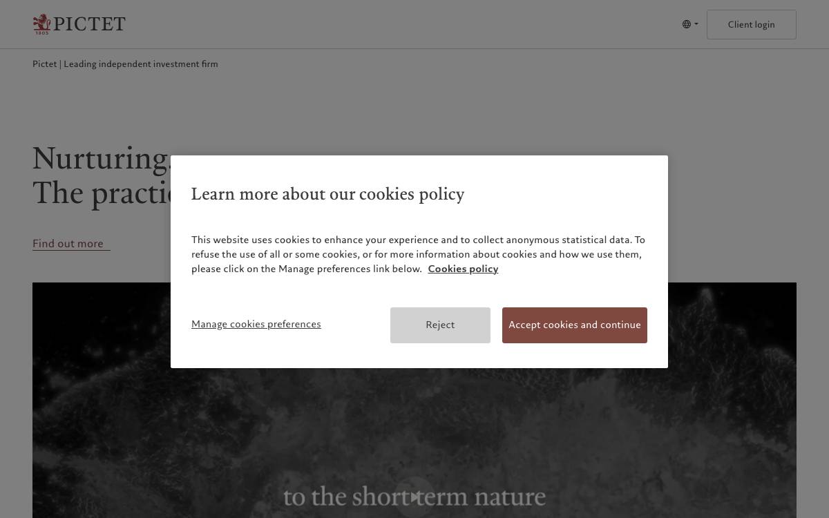 Pictet Group website preview