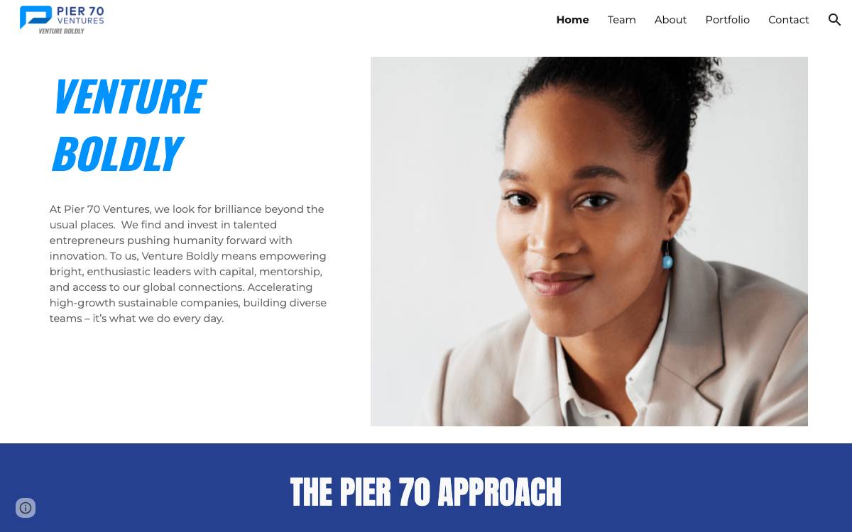 Pier 70 Ventures website preview