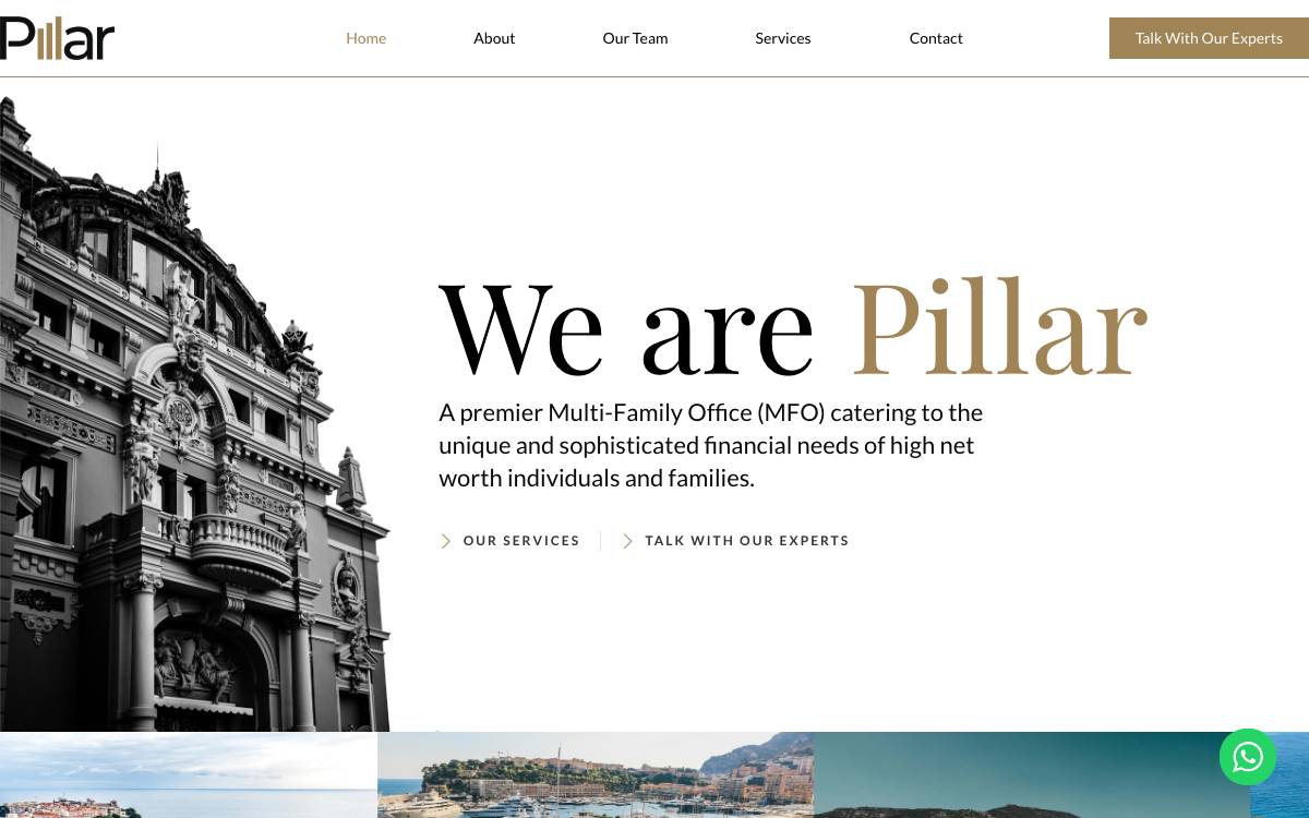 Pillar Multi Family Office website preview