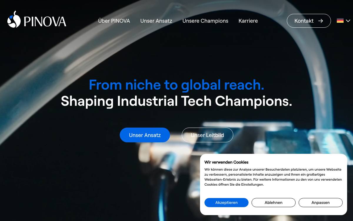 PINOVA Capital website preview