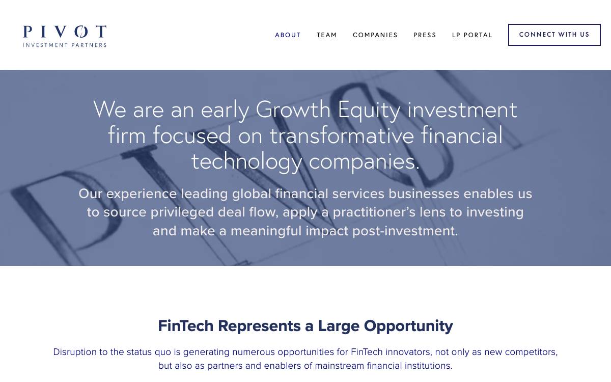 Pivot Investment Partners website preview
