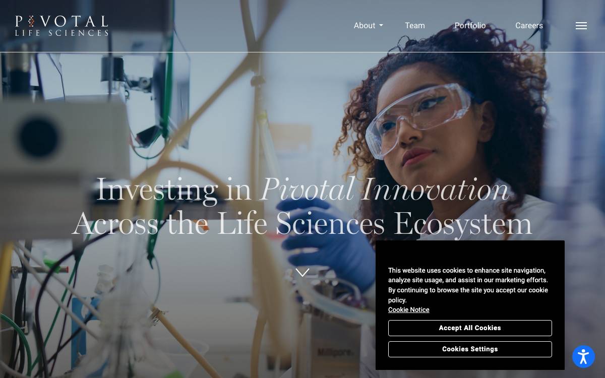 Pivotal bioVenture Partners website preview