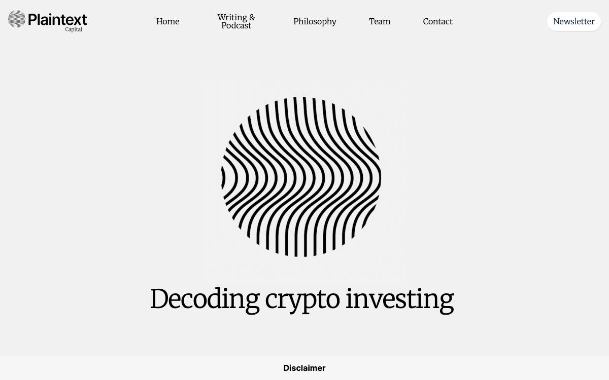 Plaintext Capital website preview
