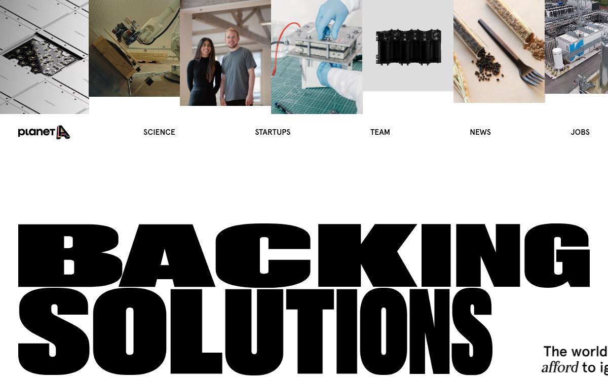 Planet A Ventures website preview