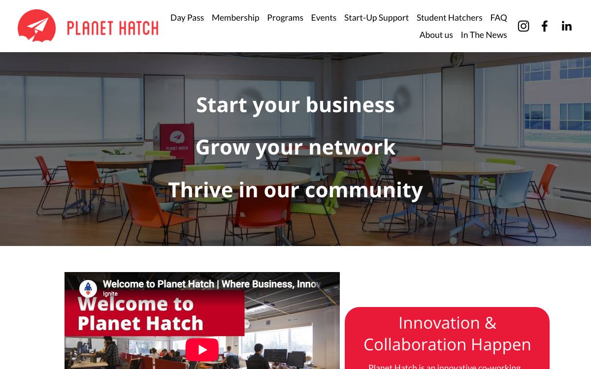 Planet Hatch website preview