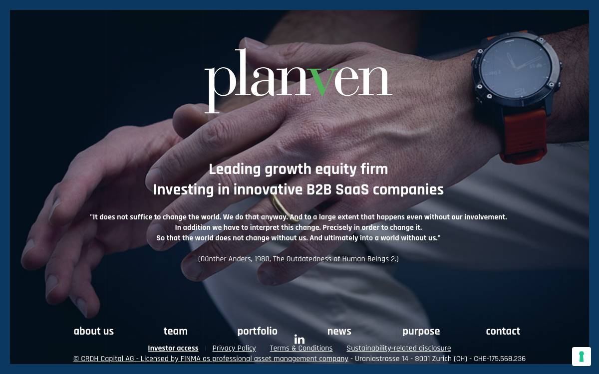 Planven Entrepreneur Ventures website preview