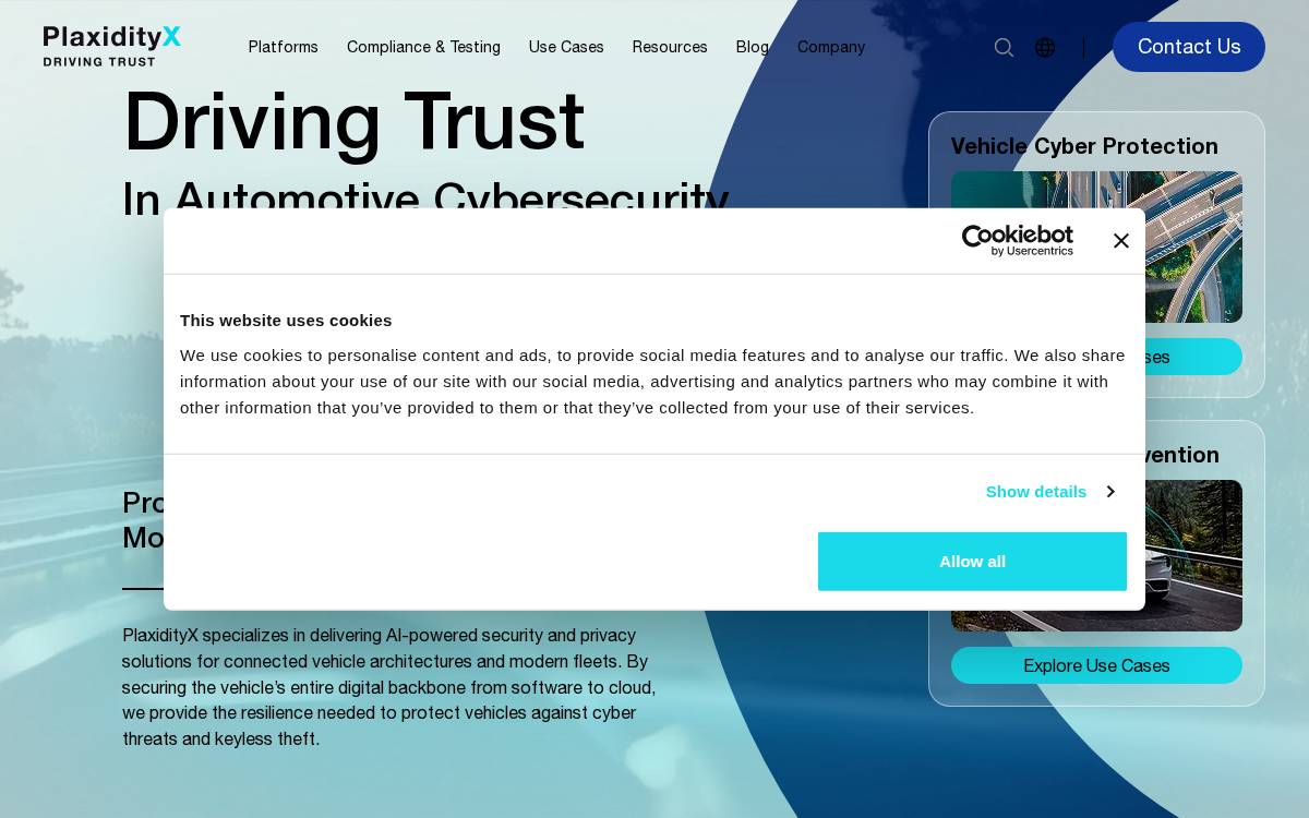PlaxidityX website preview