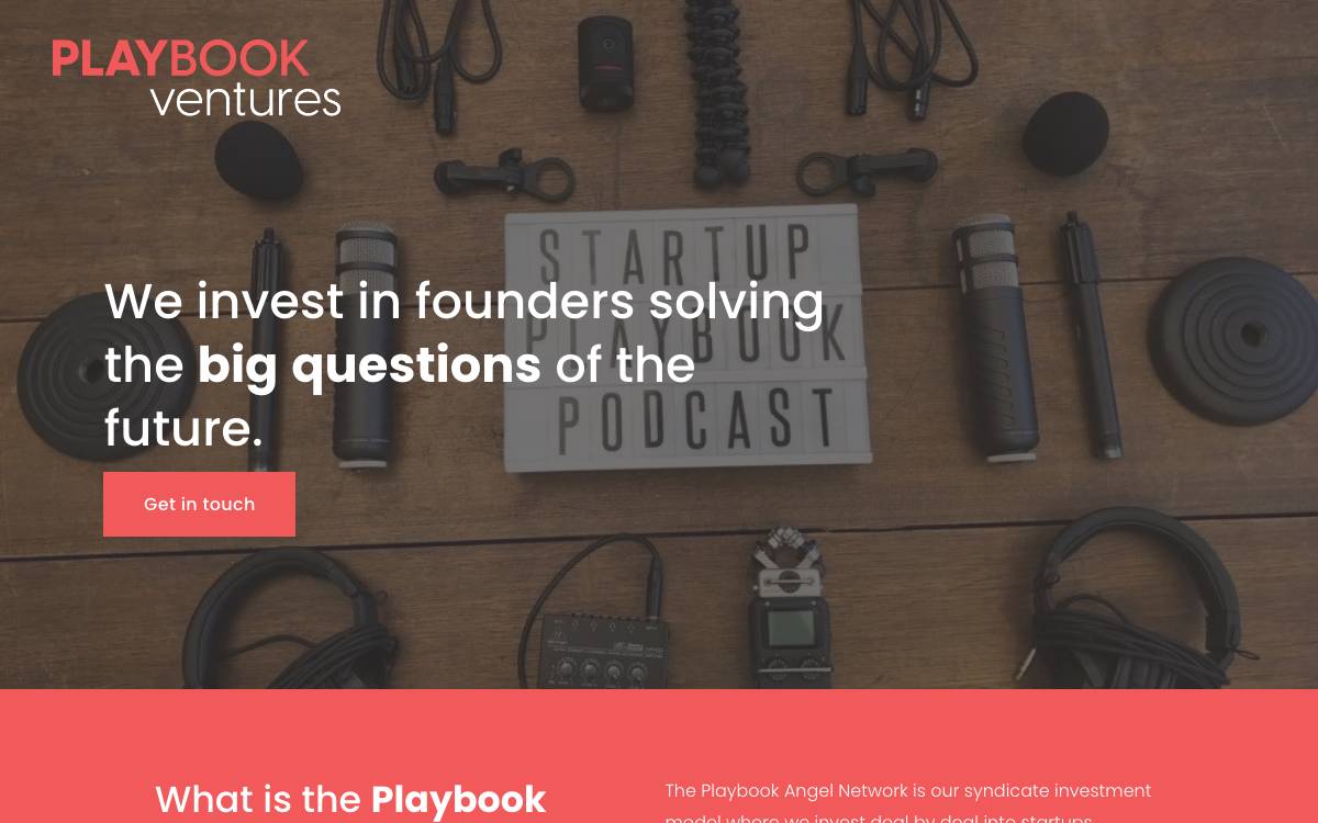Playbook Ventures website preview