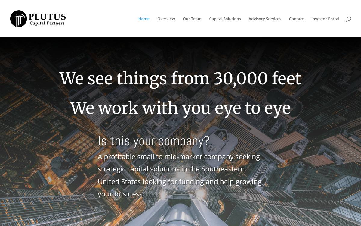 Plutus Capital Partners website preview