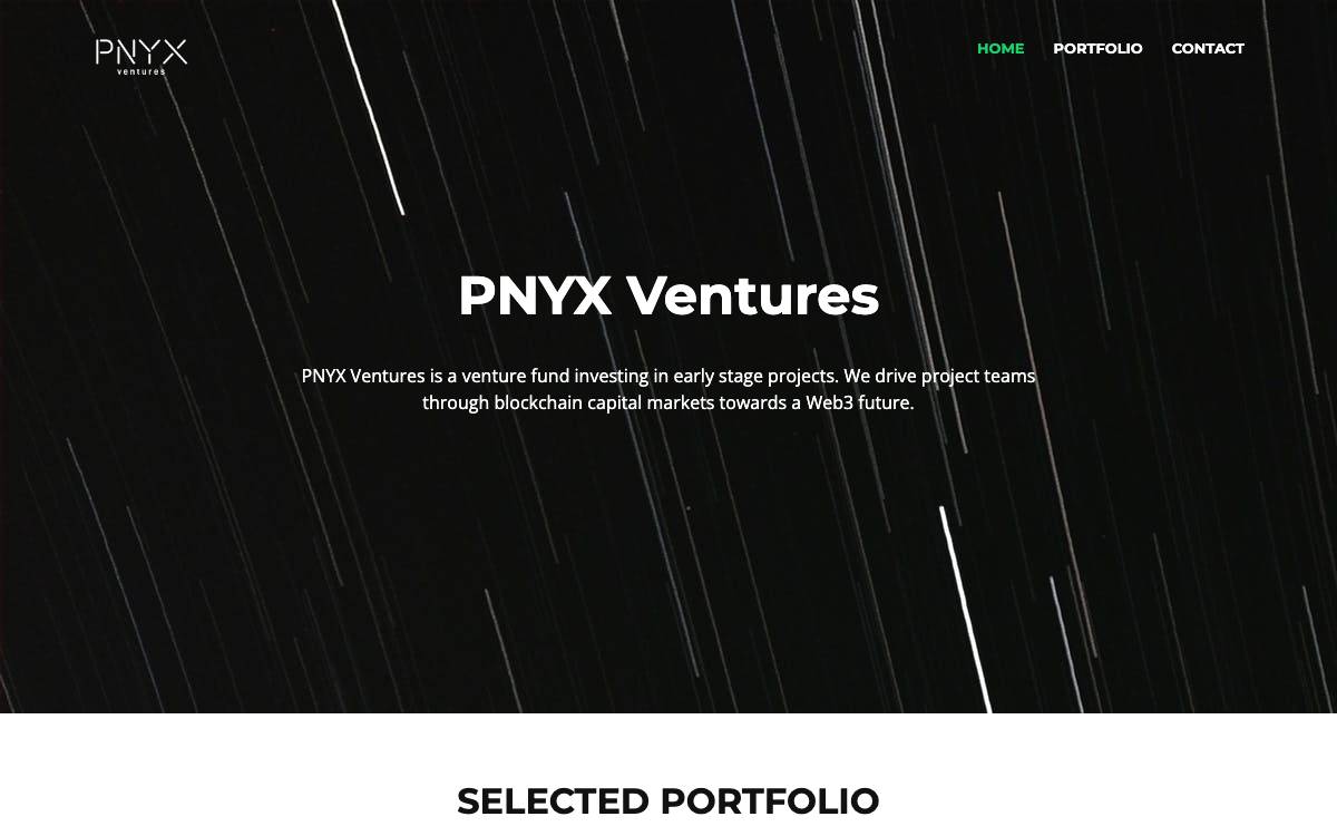 PNYX Ventures website preview