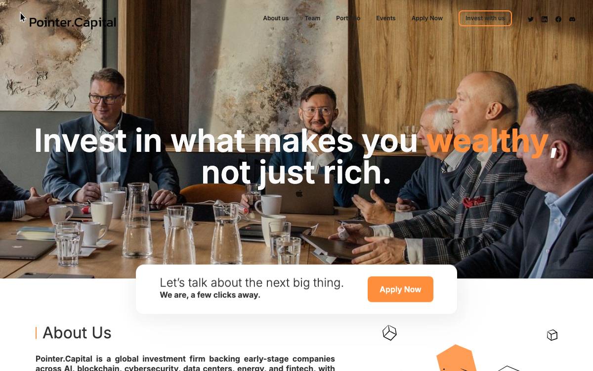Pointer.Capital website preview