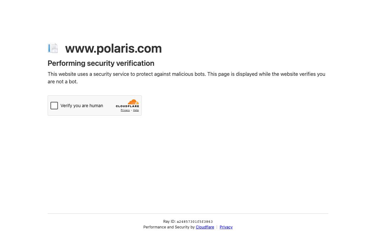 Polaris Industries website preview
