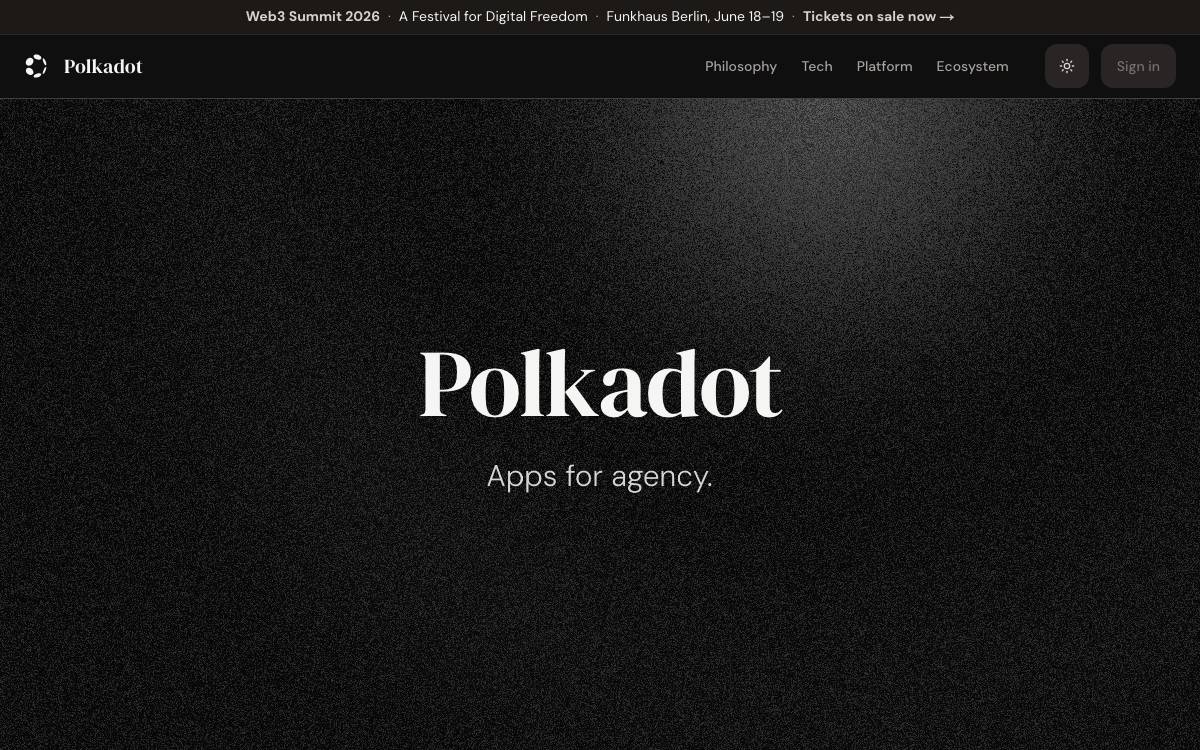Polkadot website preview