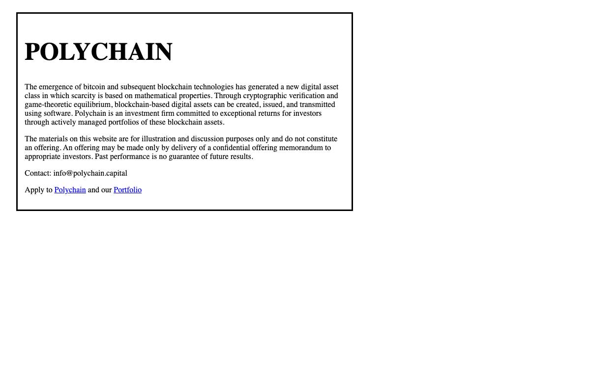 Polychain Capital website preview