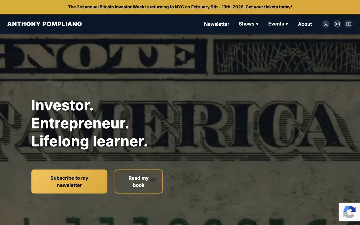 Pomp Investments website preview