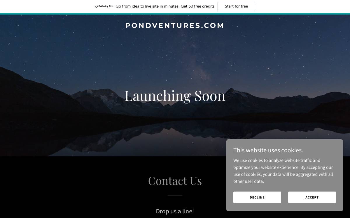 Pond Ventures website preview