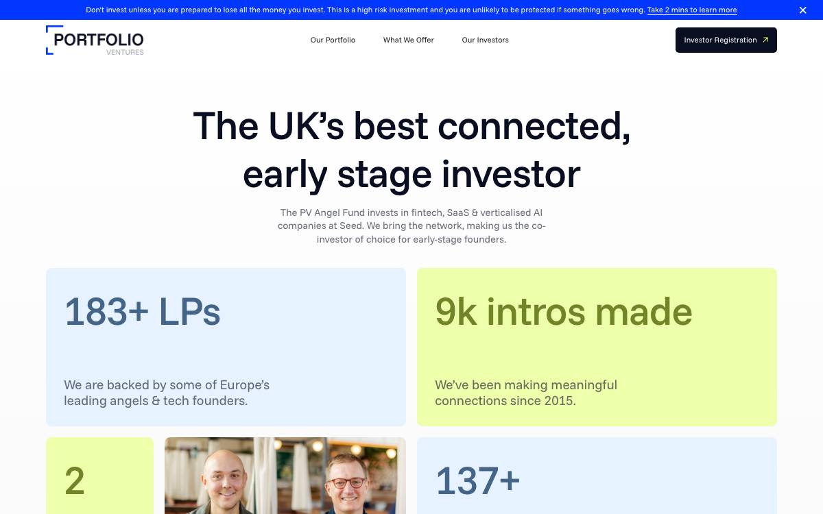 Portfolio Ventures website preview
