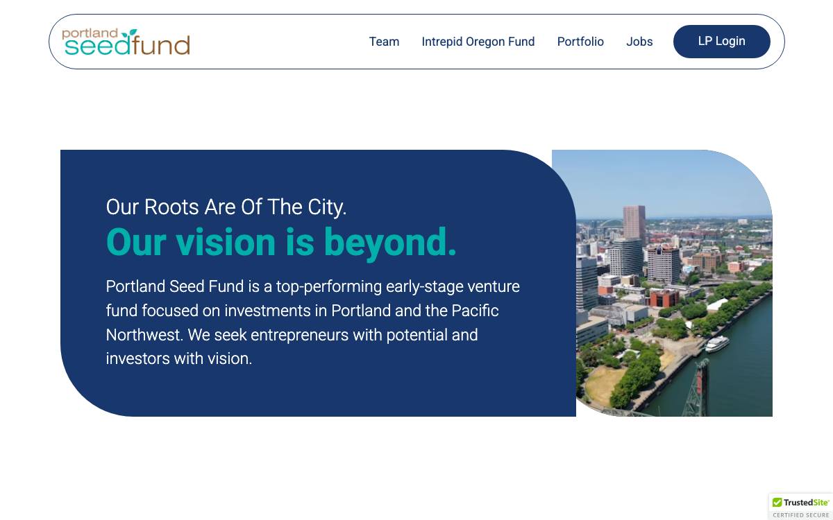 Portland Seed Fund website preview
