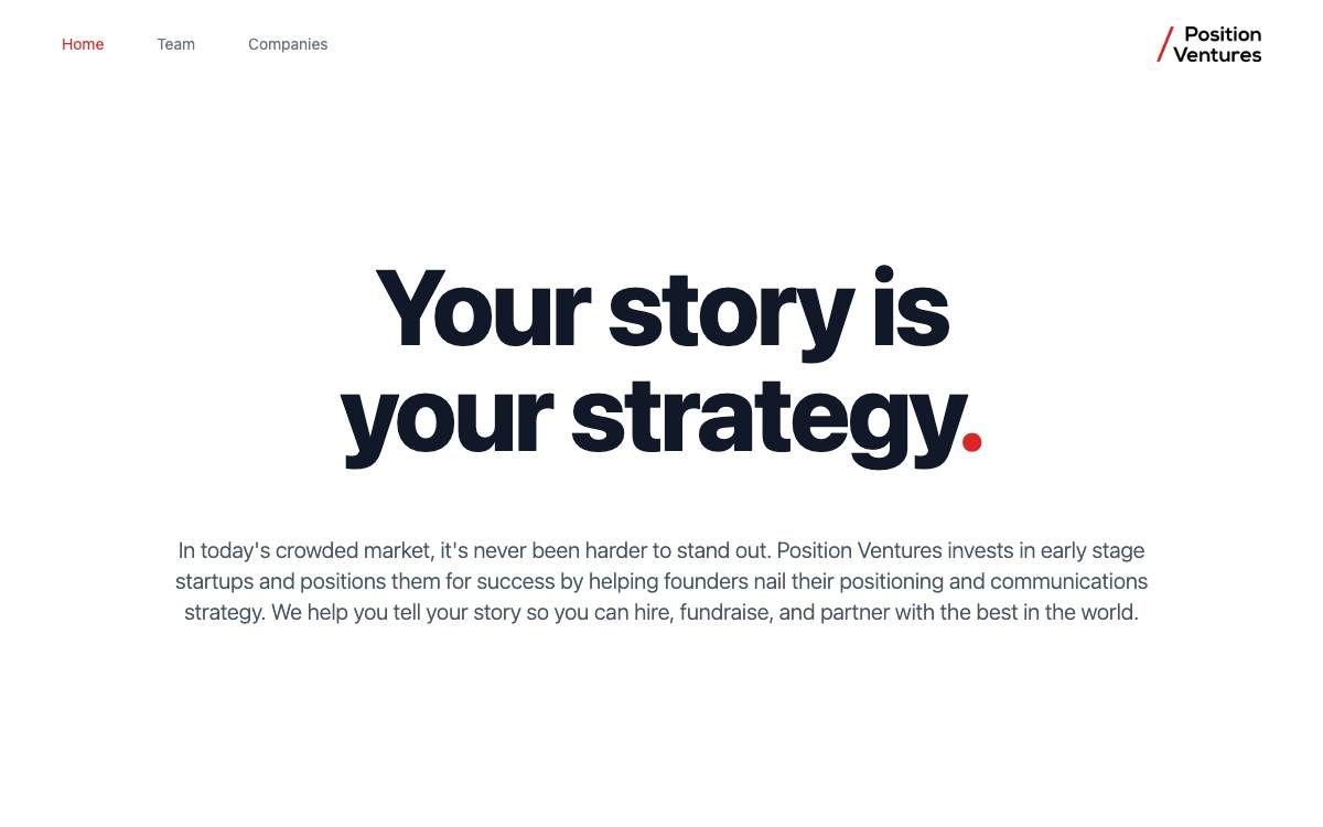 Position Ventures website preview