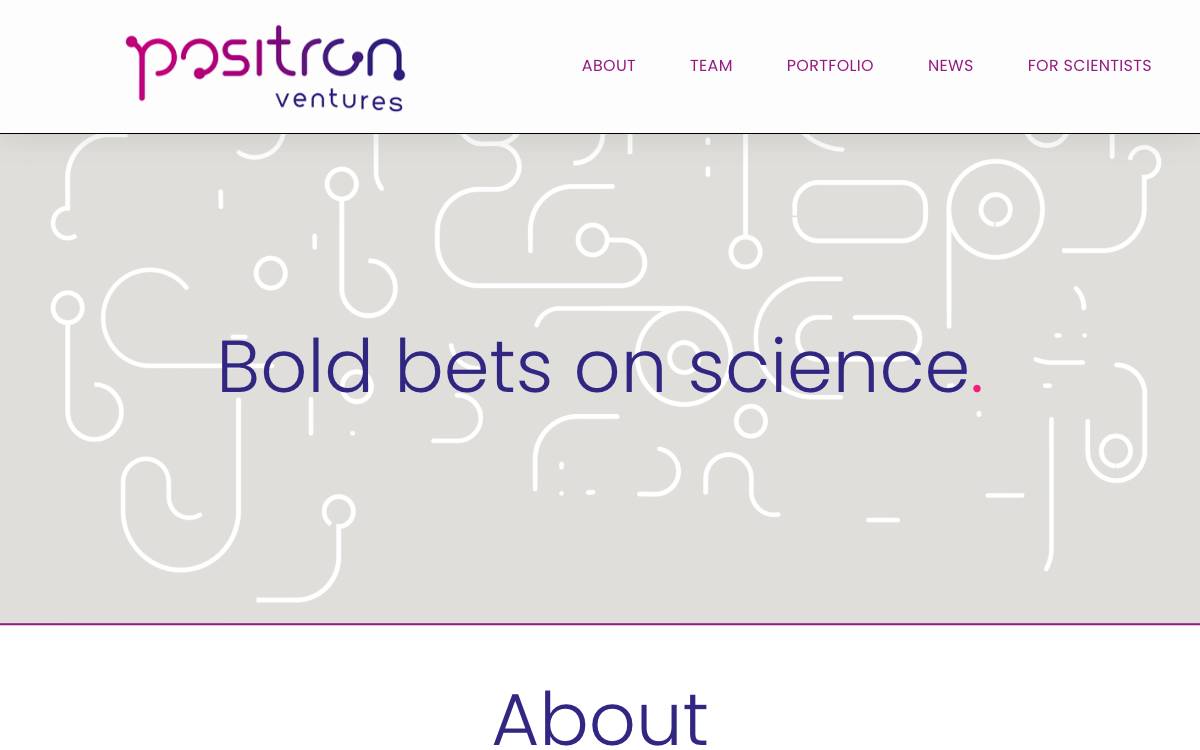 Positron Ventures website preview