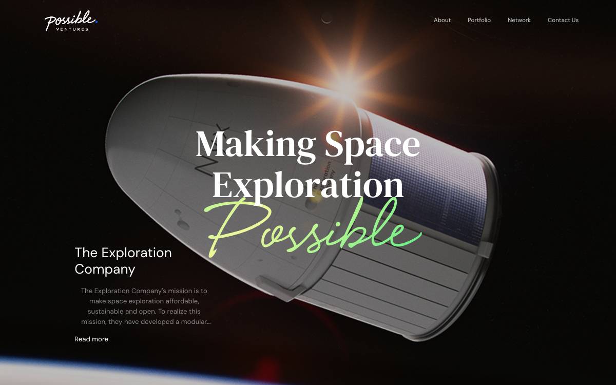 Possible Ventures website preview