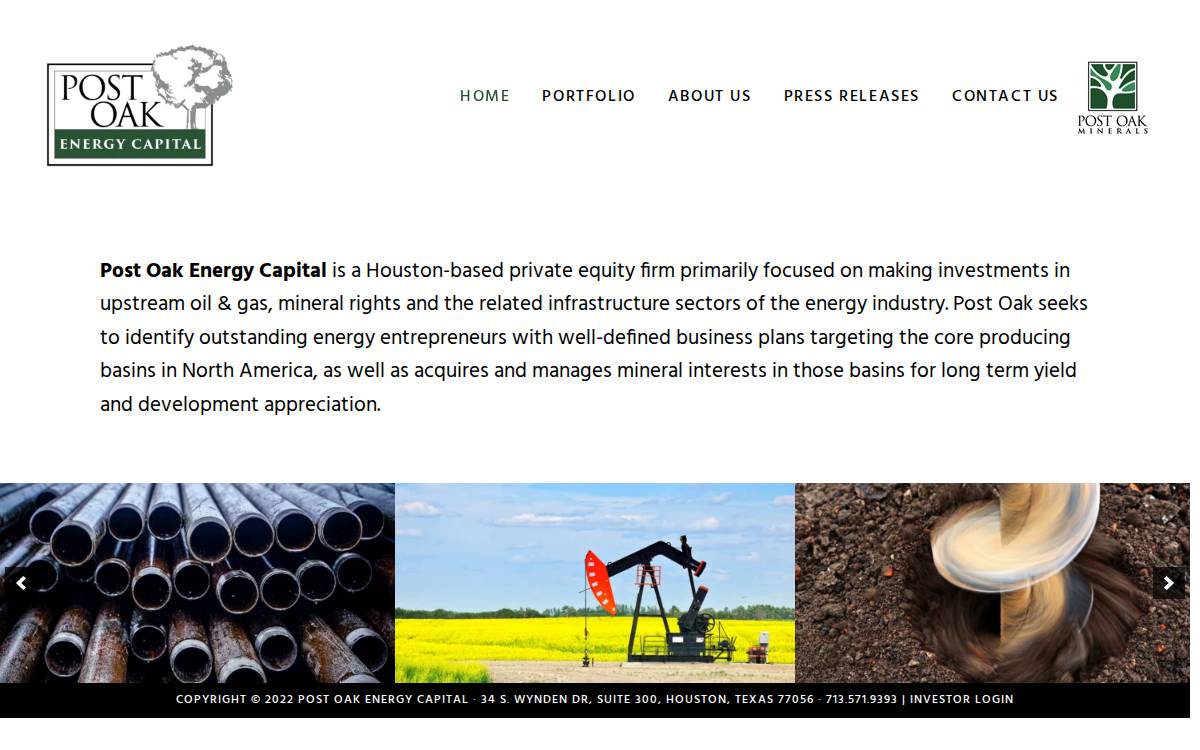 Post Oak Energy Capital website preview