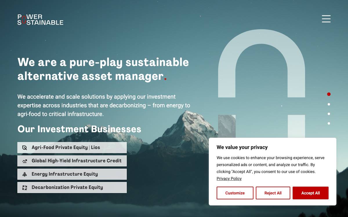 Power Sustainable website preview