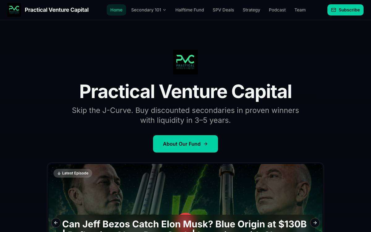 Practical Venture Capital website preview