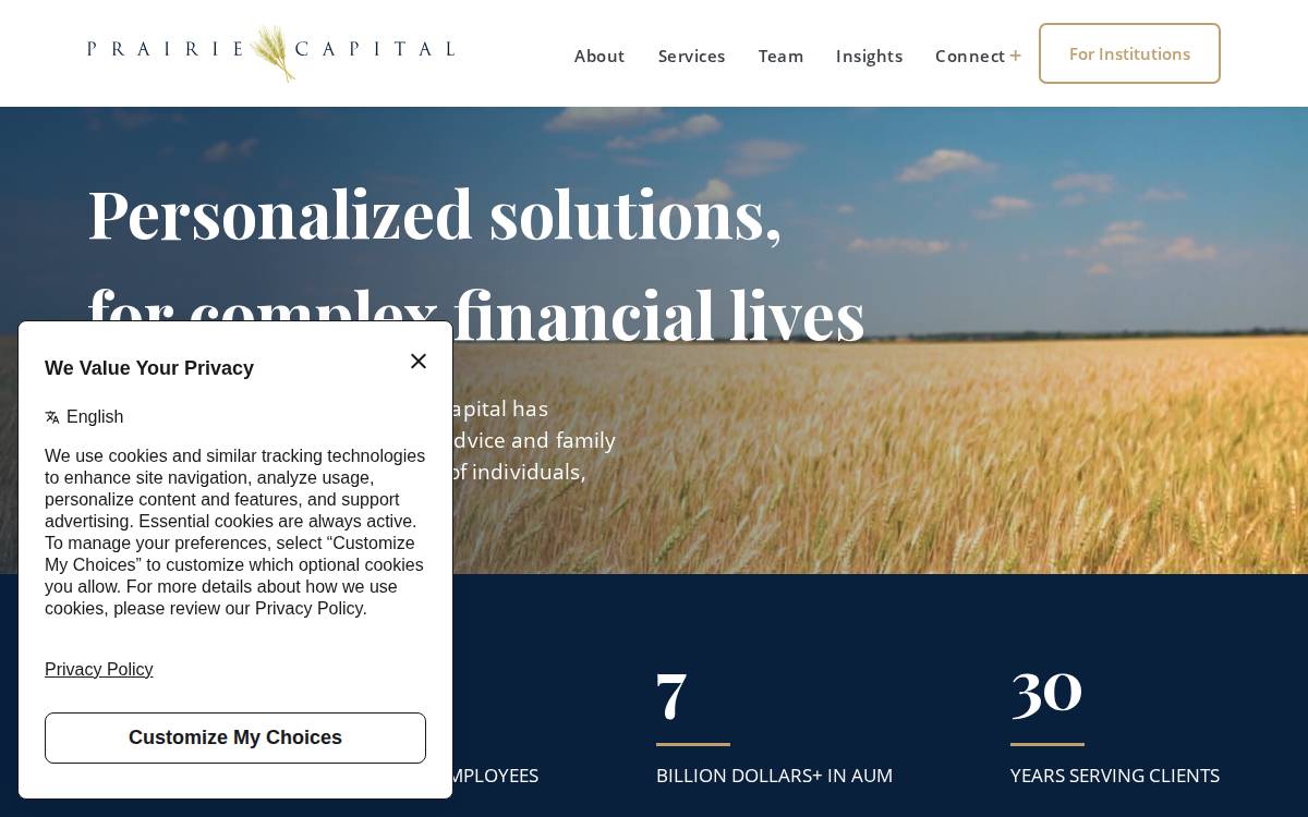 Prairie Capital website preview