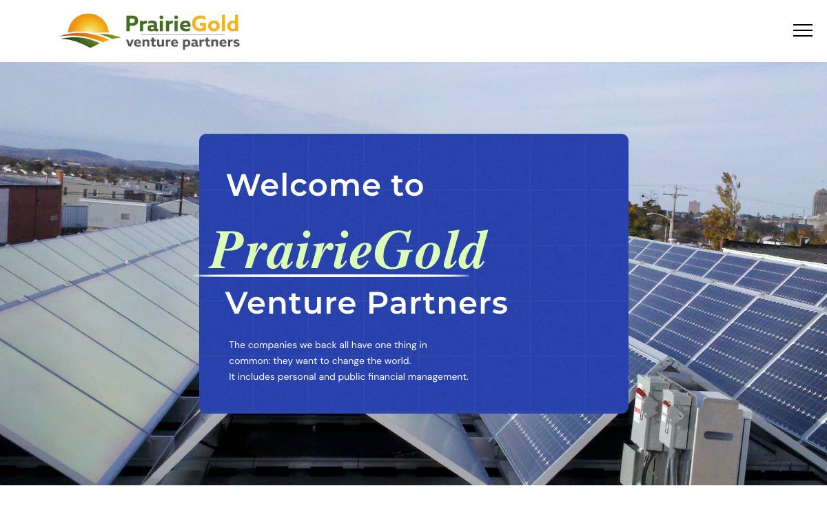 PrairieGold Venture Partners website preview