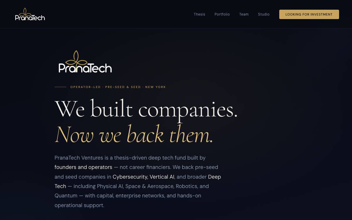 Prana Tech Ventures website preview