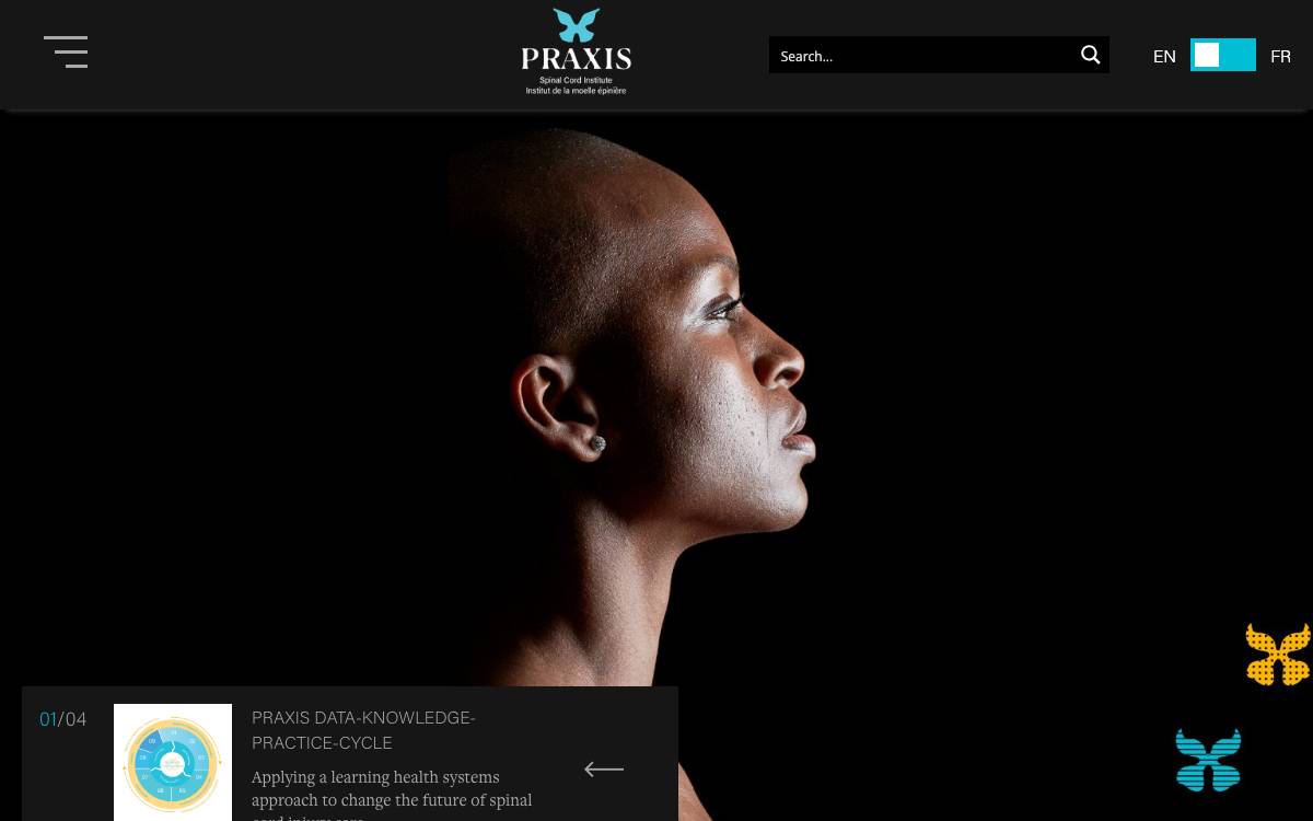 Praxis Spinal Cord Institute website preview