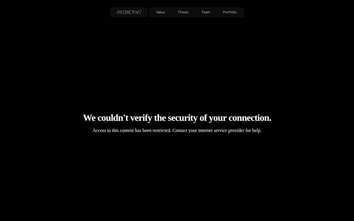 Predictive VC website preview