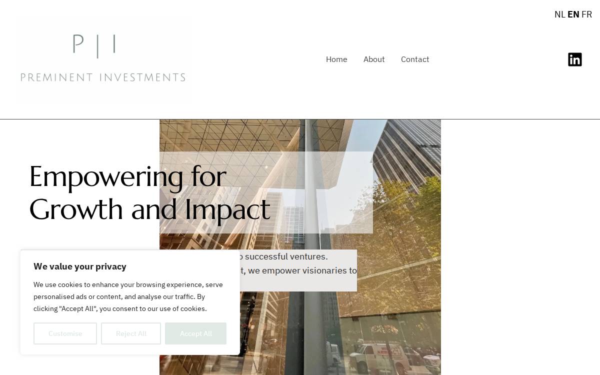 Preminent Investments website preview