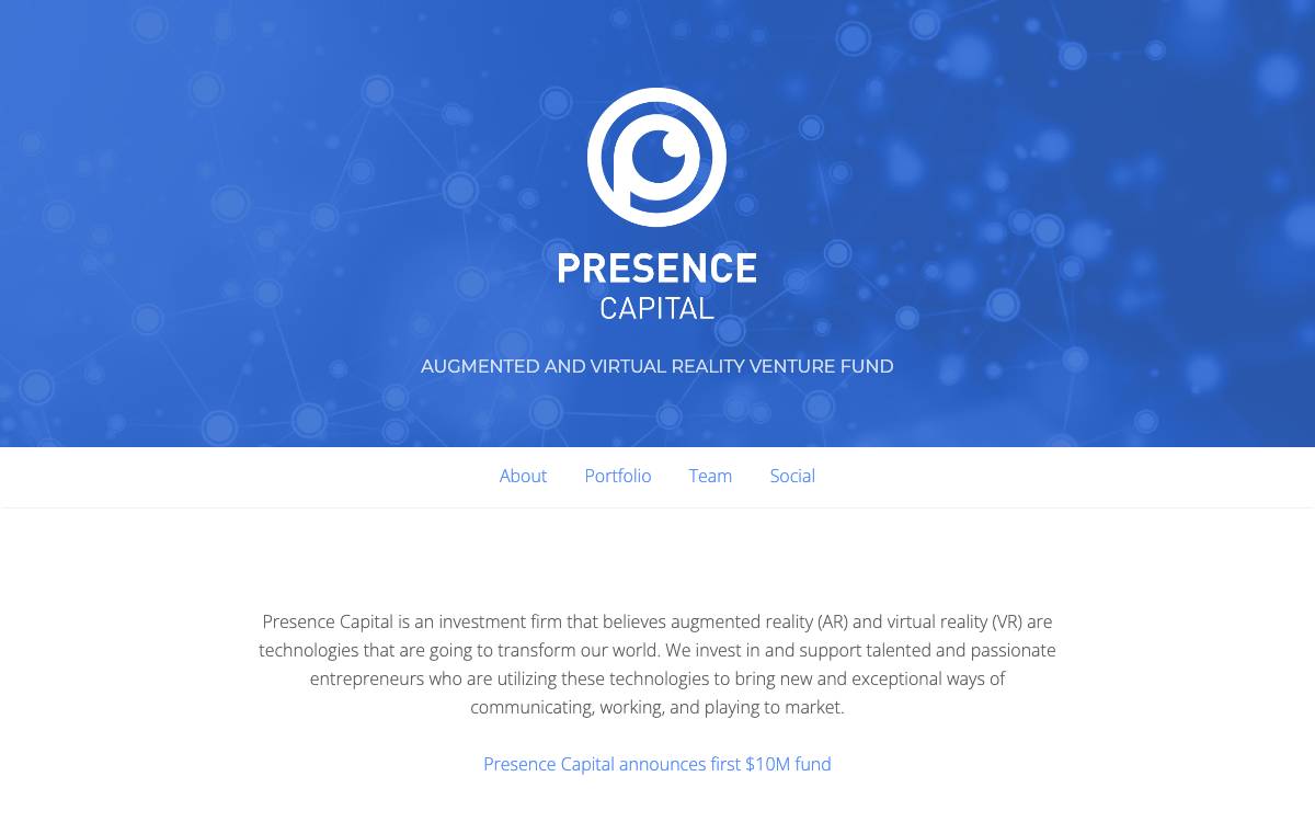 Presence Capital website preview