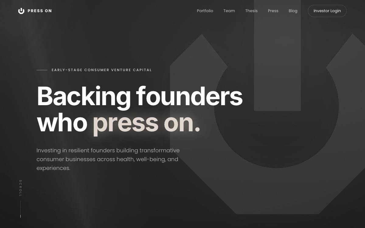 Press On Ventures website preview
