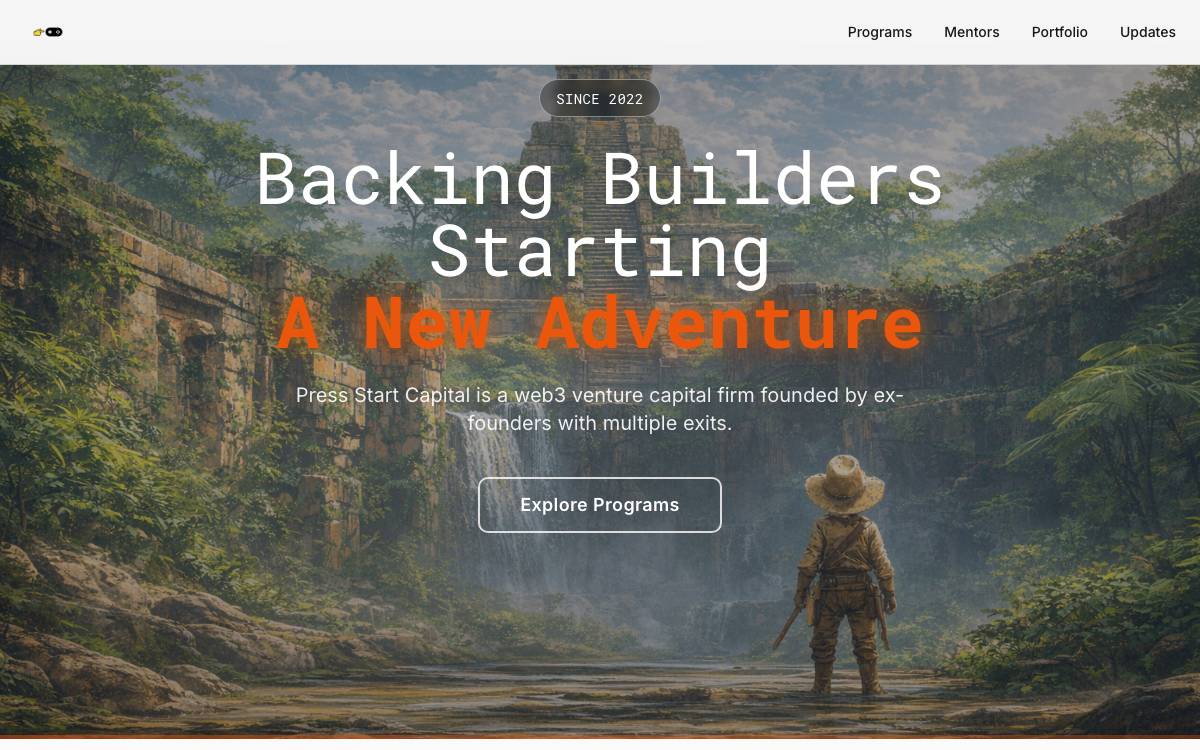 Press Start Capital website preview