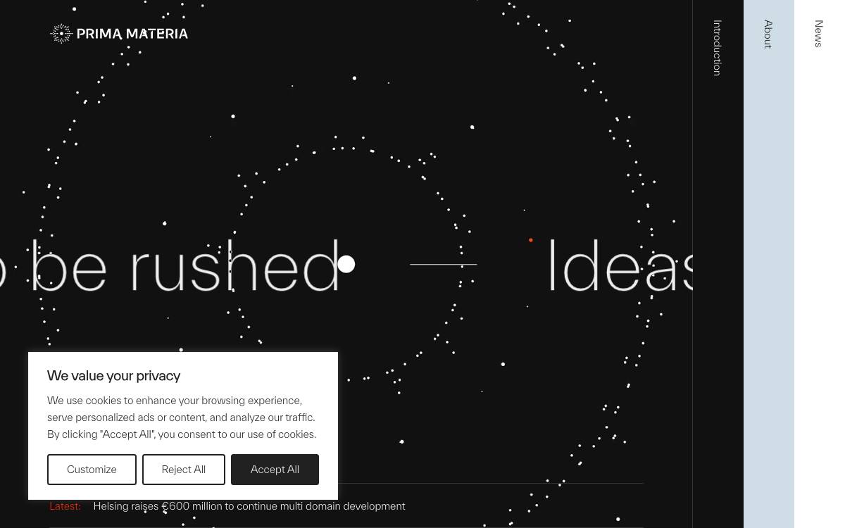 Prima Materia website preview