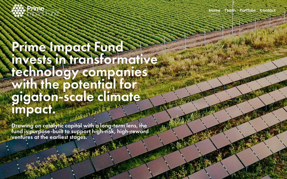 Prime Impact Fund website preview