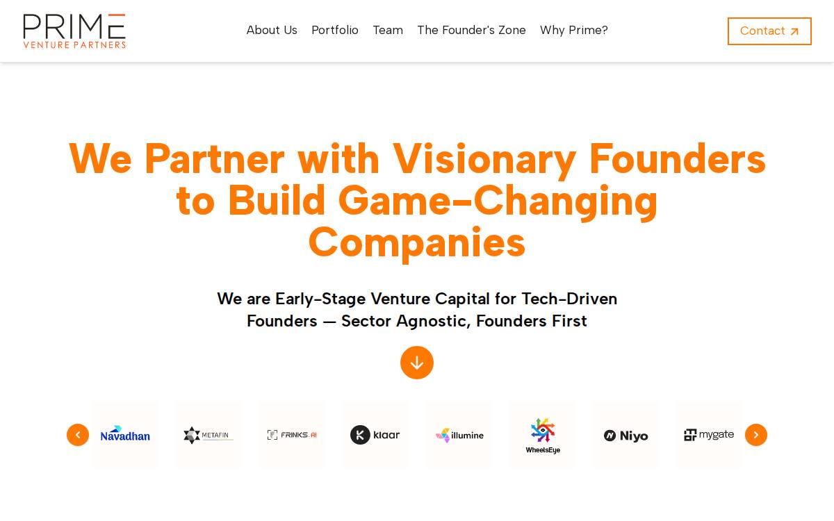 Prime Venture Partners website preview