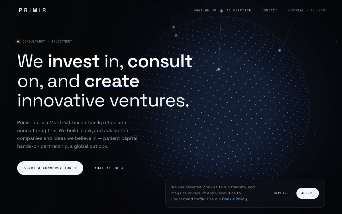 Primir website preview