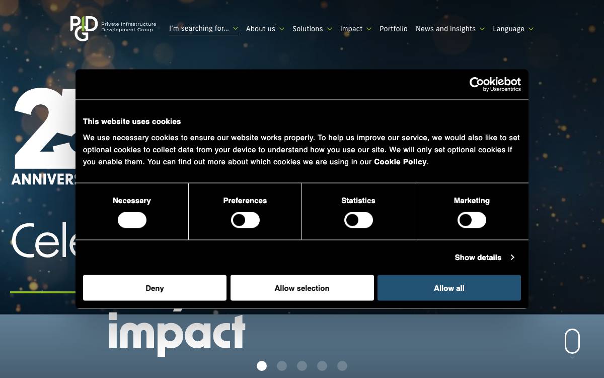 Private Infrastructure Development Group website preview