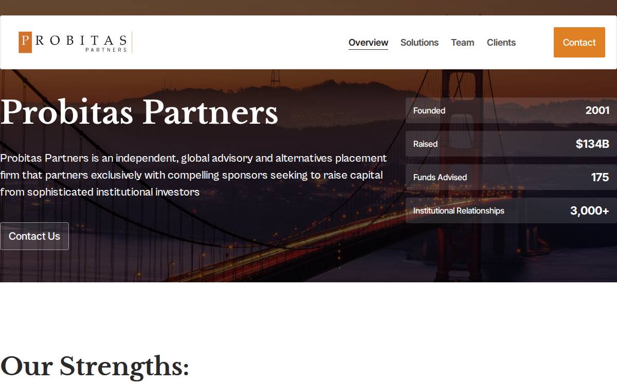 Probitas Capital website preview