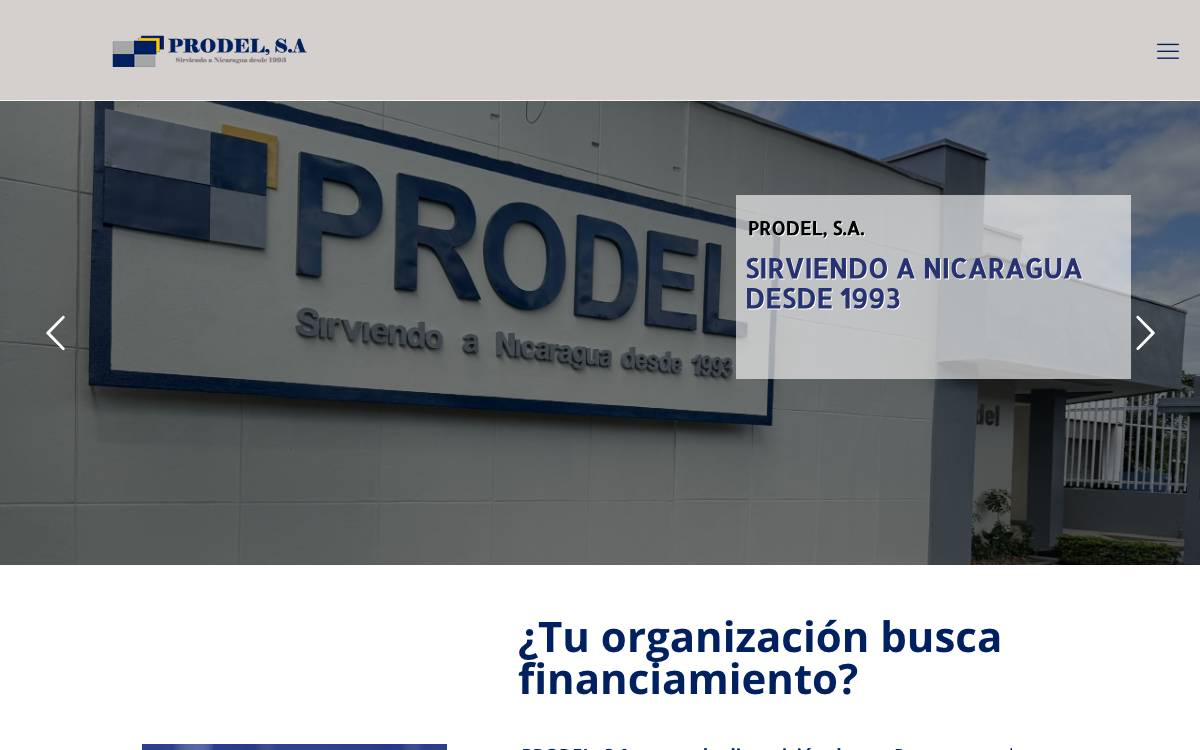 PRODEL S.A. website preview