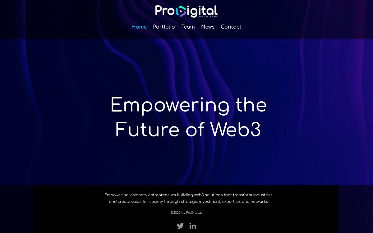 ProDigital Future Fund website preview