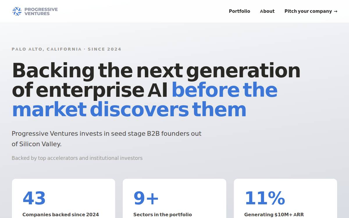Progressive Ventures website preview