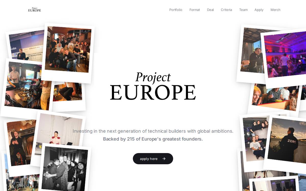 Project Europe website preview