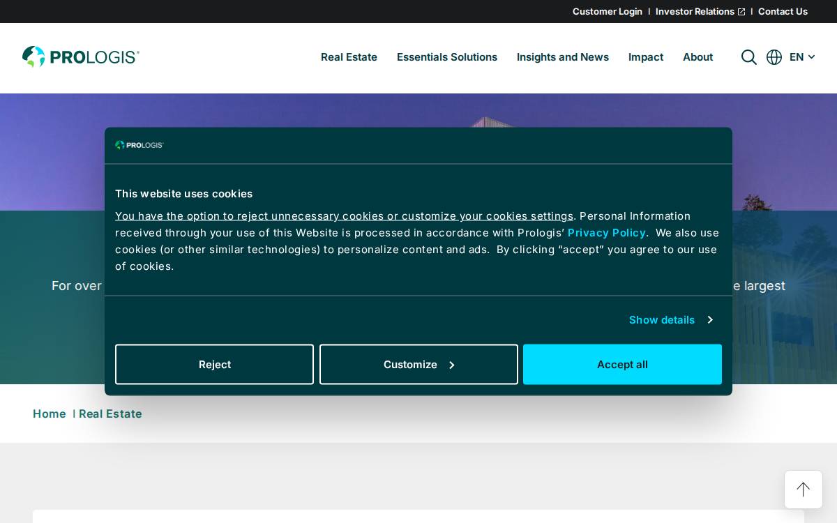 Prologis Ventures website preview
